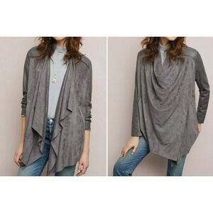 Anthropologie BlankNYC Velour Draped Cowl Neck Jacket XS Quiet Luxury Western